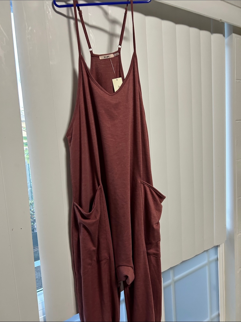 Francesca's Collections Strapless Jumpsuit in Dusty Mauve